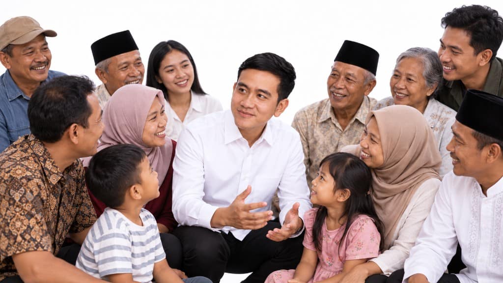 Gibran Rakabuming Raka berbincang bersama warga
